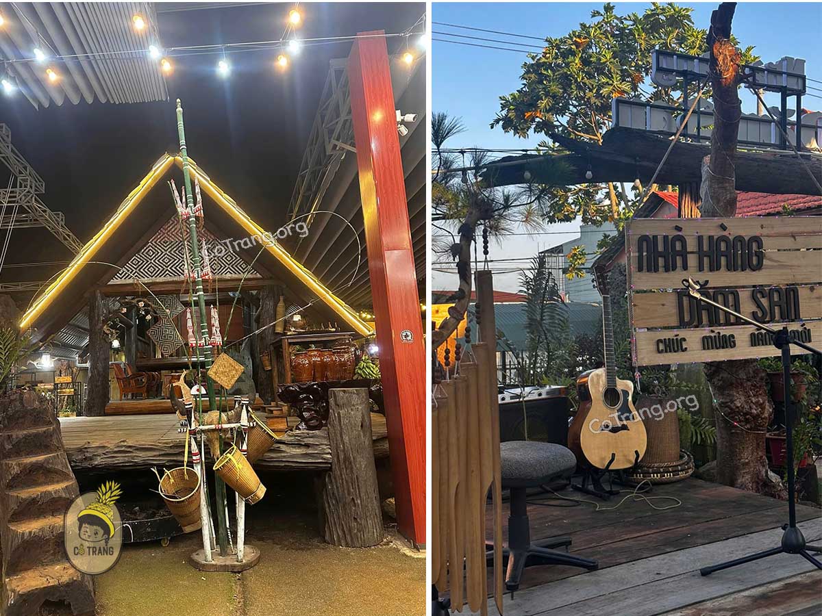 Không gian tại Nhà hàng Dăm San Gia Lai