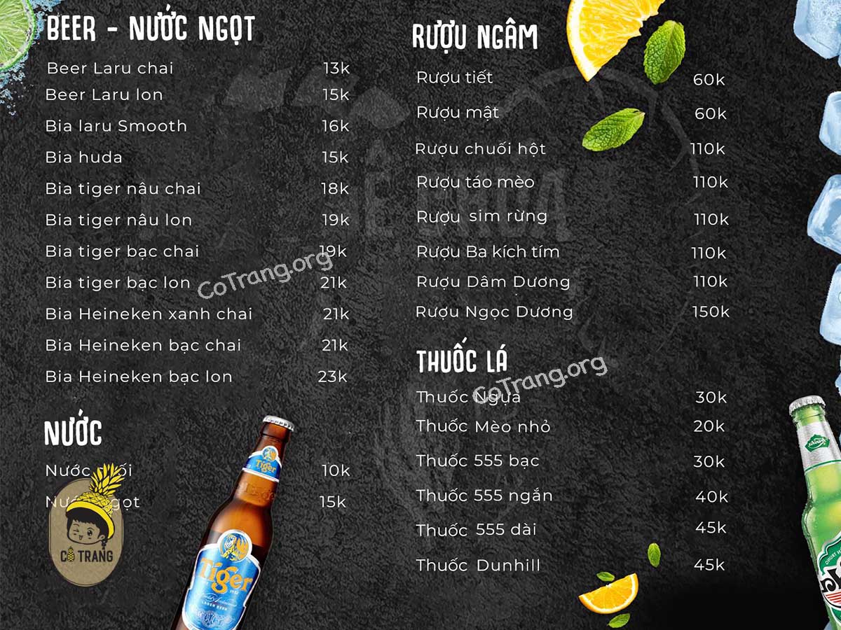 Menu tại Dê Chúa Đà Thành Đà Nẵng