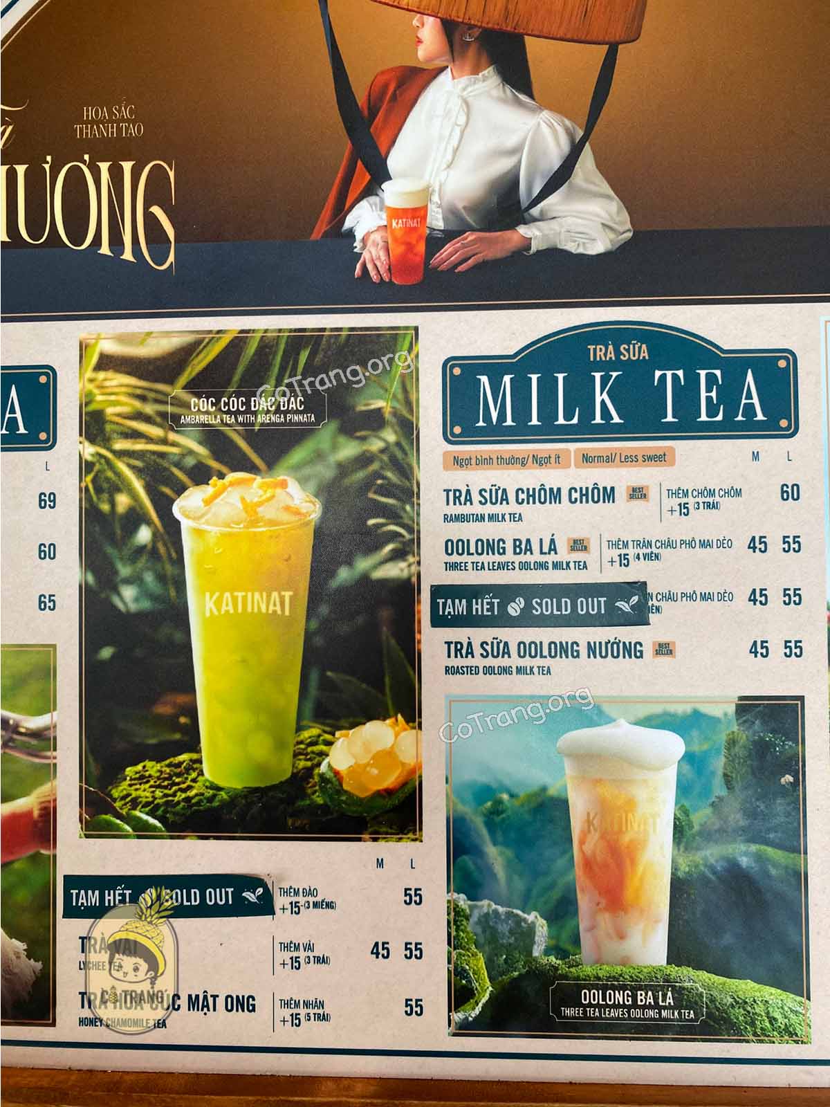Menu tại Katinat Phan Thiết
