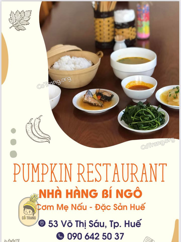 Menu tại Pumpkin Restaurant Huế