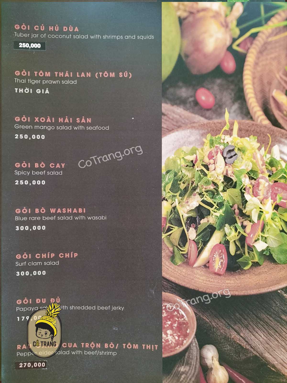 Menu Thực đơn tại Hiên Nhà Veranda Đà Nẵng