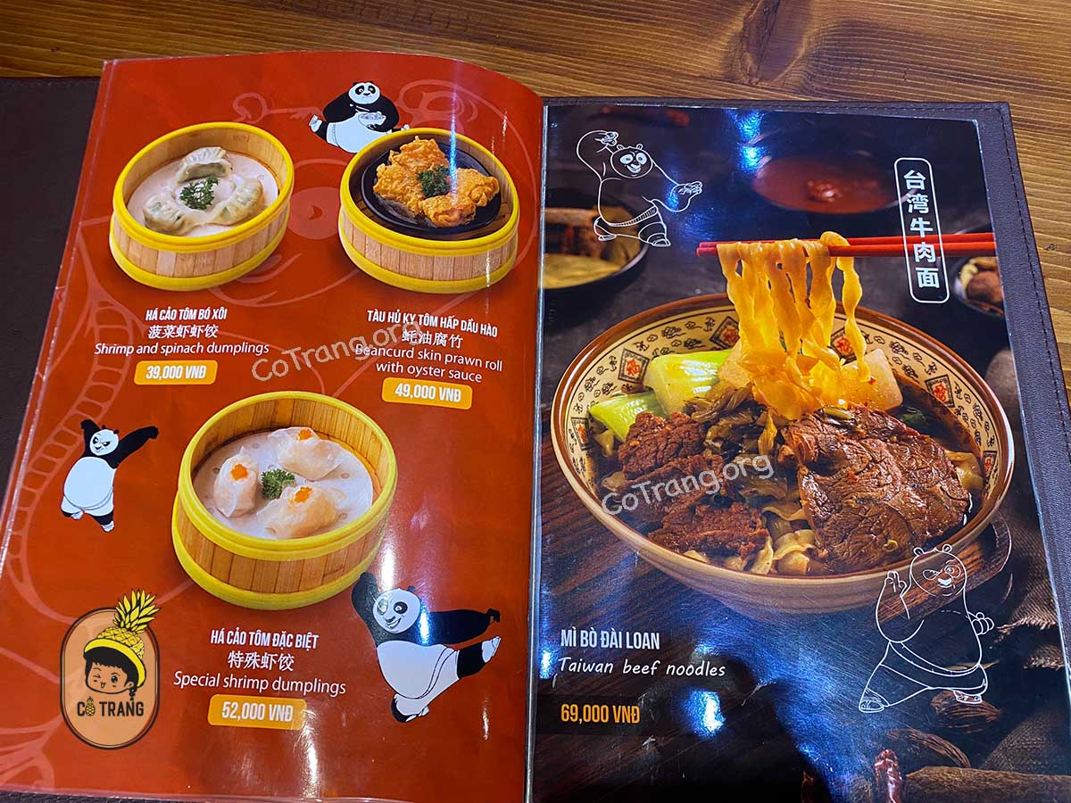 Menu Thực đơn và đồ ăn thực tế tại Mì KungFu Đà Nẵng