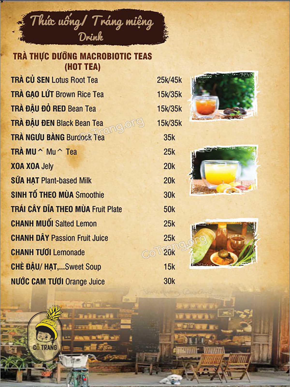 Menu Thực đơn tại Quán 
