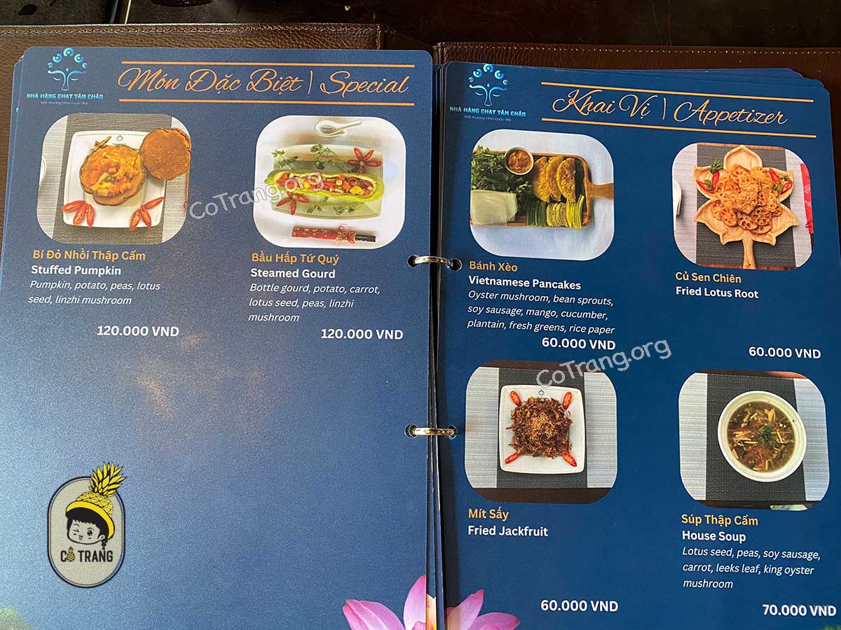 Menu Thực đơn tại Quán 