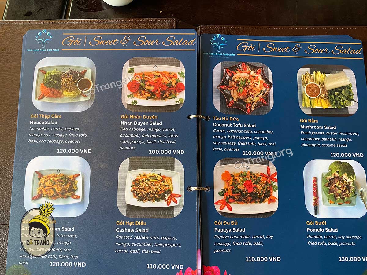Menu Thực đơn tại Quán 