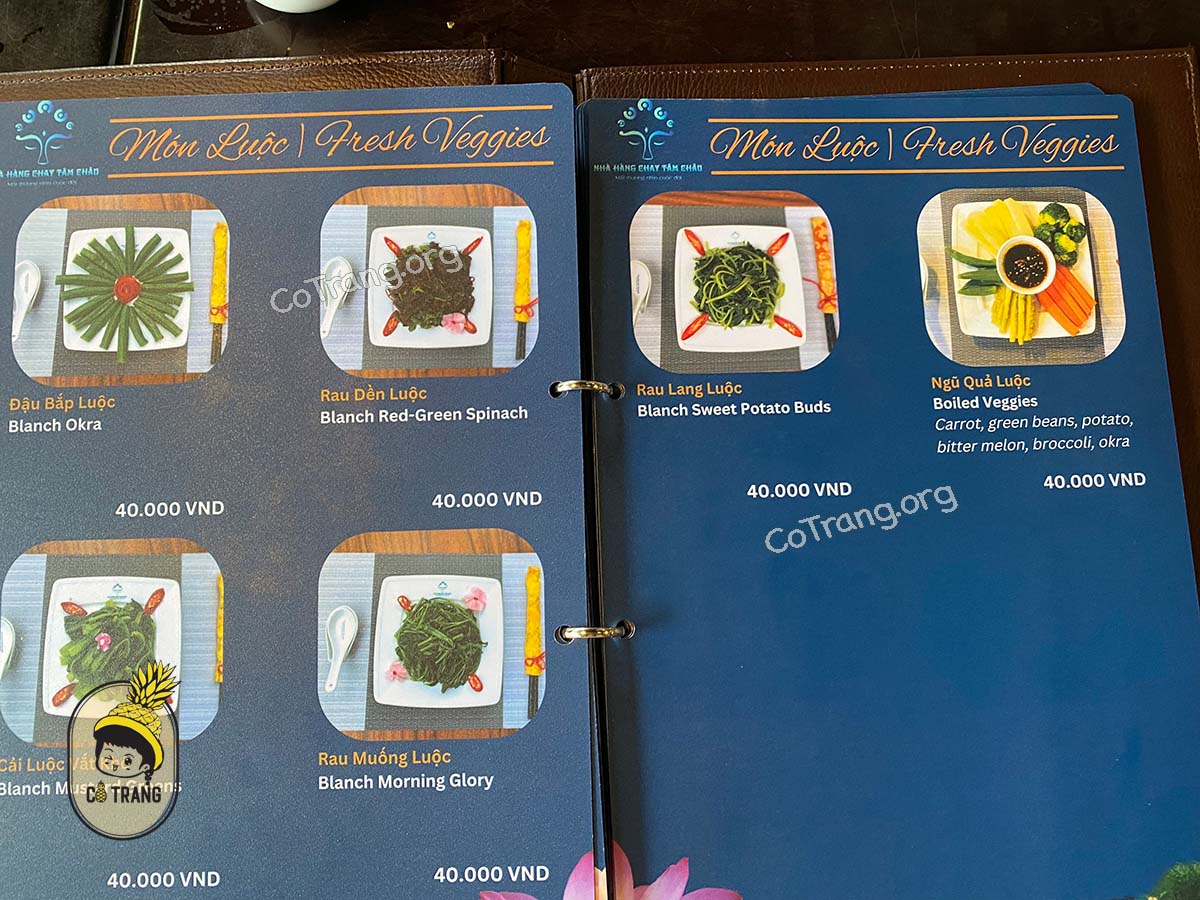 Menu Thực đơn tại Quán 