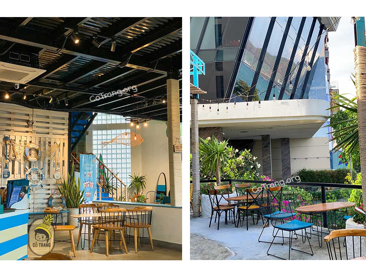 Không gian quán thực tế tại Beach House Coffee Nha Trang