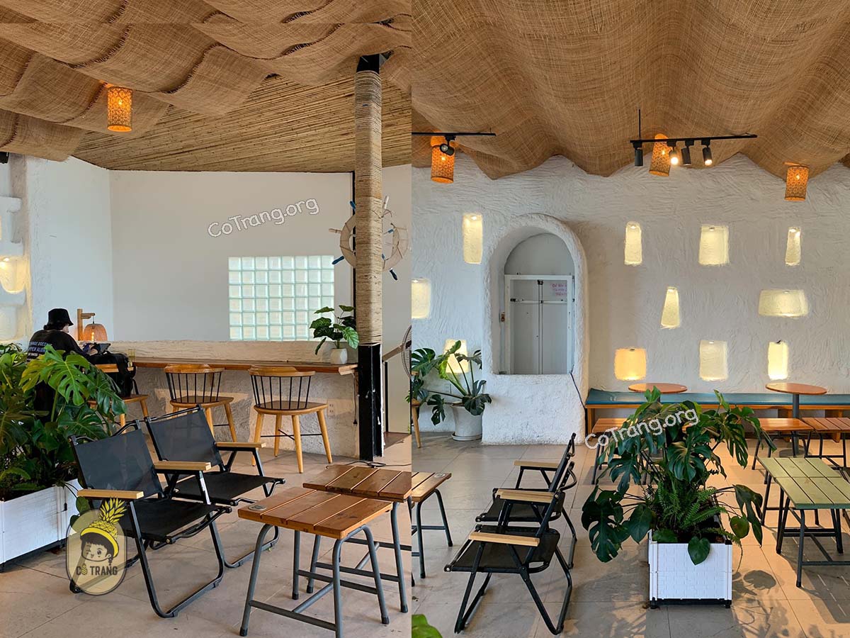 Không gian quán thực tế tại Beach House Coffee Nha Trang