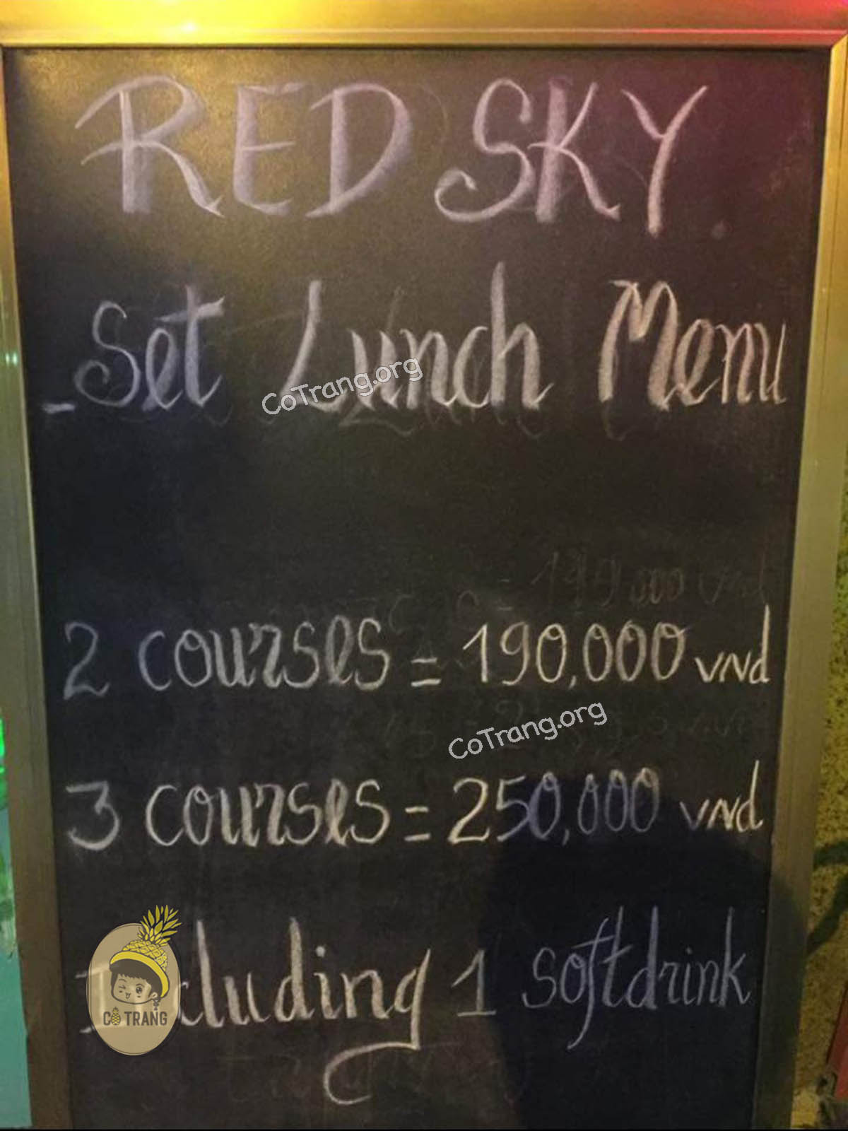 Menu món ăn tại Red Sky Steakhouse Đà Nẵng