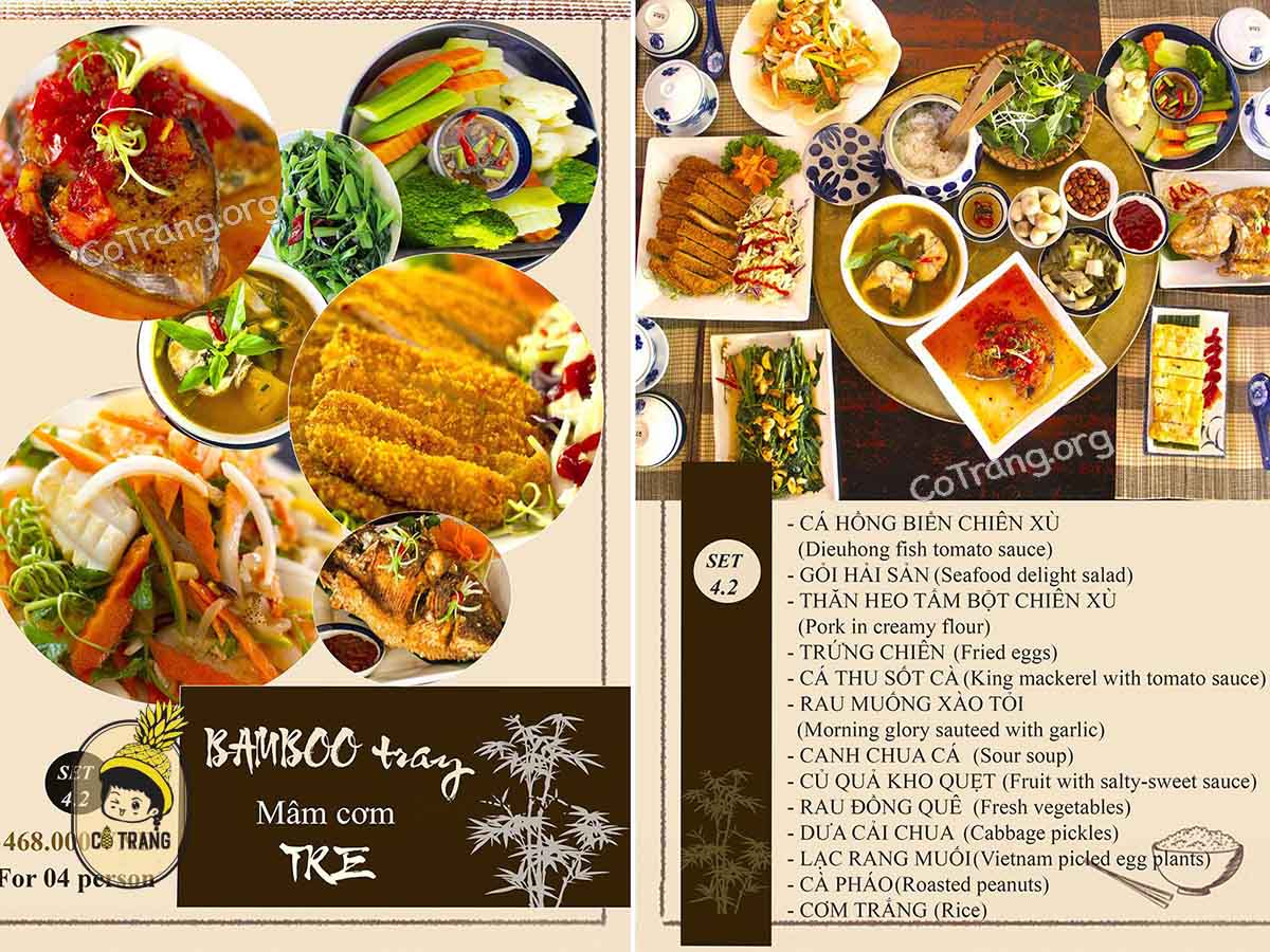 Menu thực đơn tại Cơm Nhà Linh Đà Nẵng