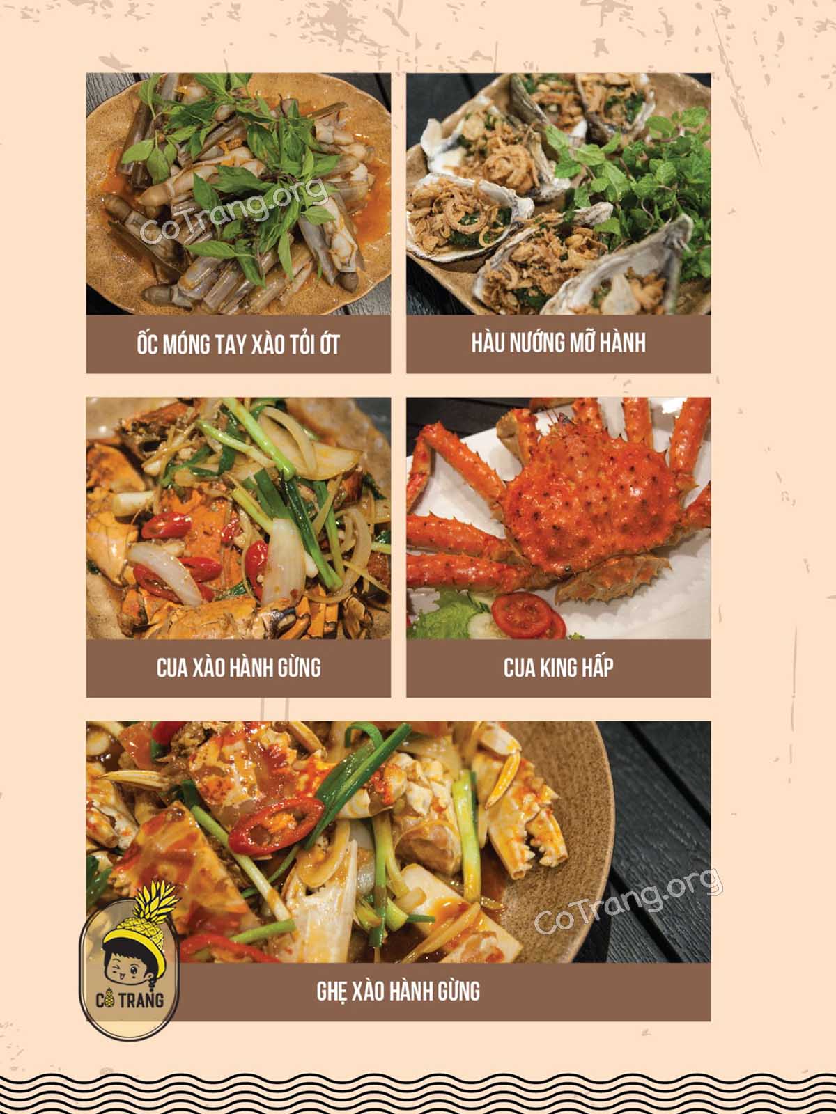 Menu thực đơn tại Nhà Hàng Làng Cá Đà Nẵng 