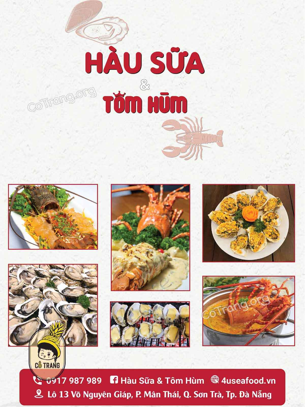 Menu thực đơn tại Nhà Hàng Hải Sản Hàu Sữa Quán Đà Nẵng