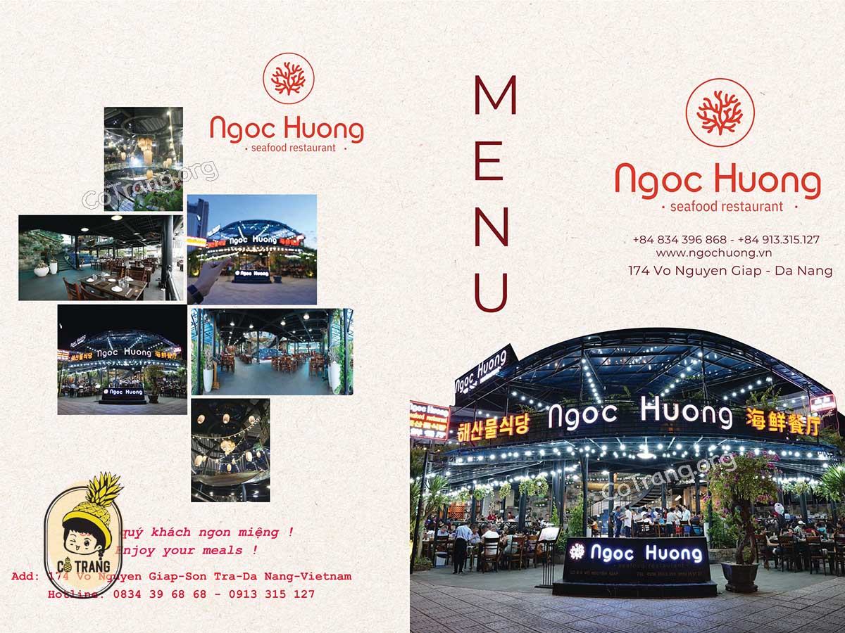 Menu thực đơn tại Nhà Hàng Hải Sản Ngọc Hương, Đà Nẵng 