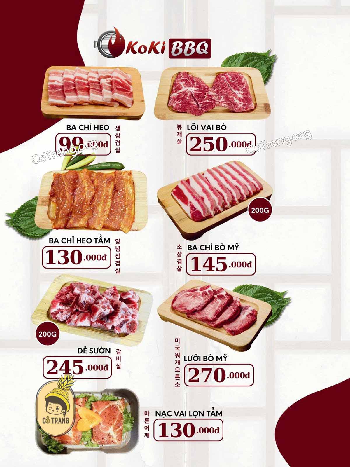 Menu Và Các Món Ăn Tại KOKI BBQ, Đồng Hới