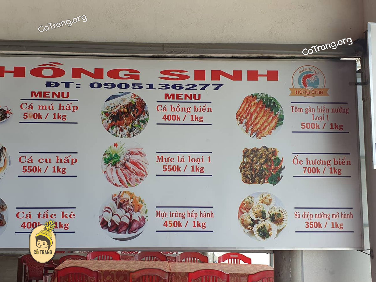 Menu Và Các Món Ăn Tại Hồng Sinh Quán - Quảng Ngãi