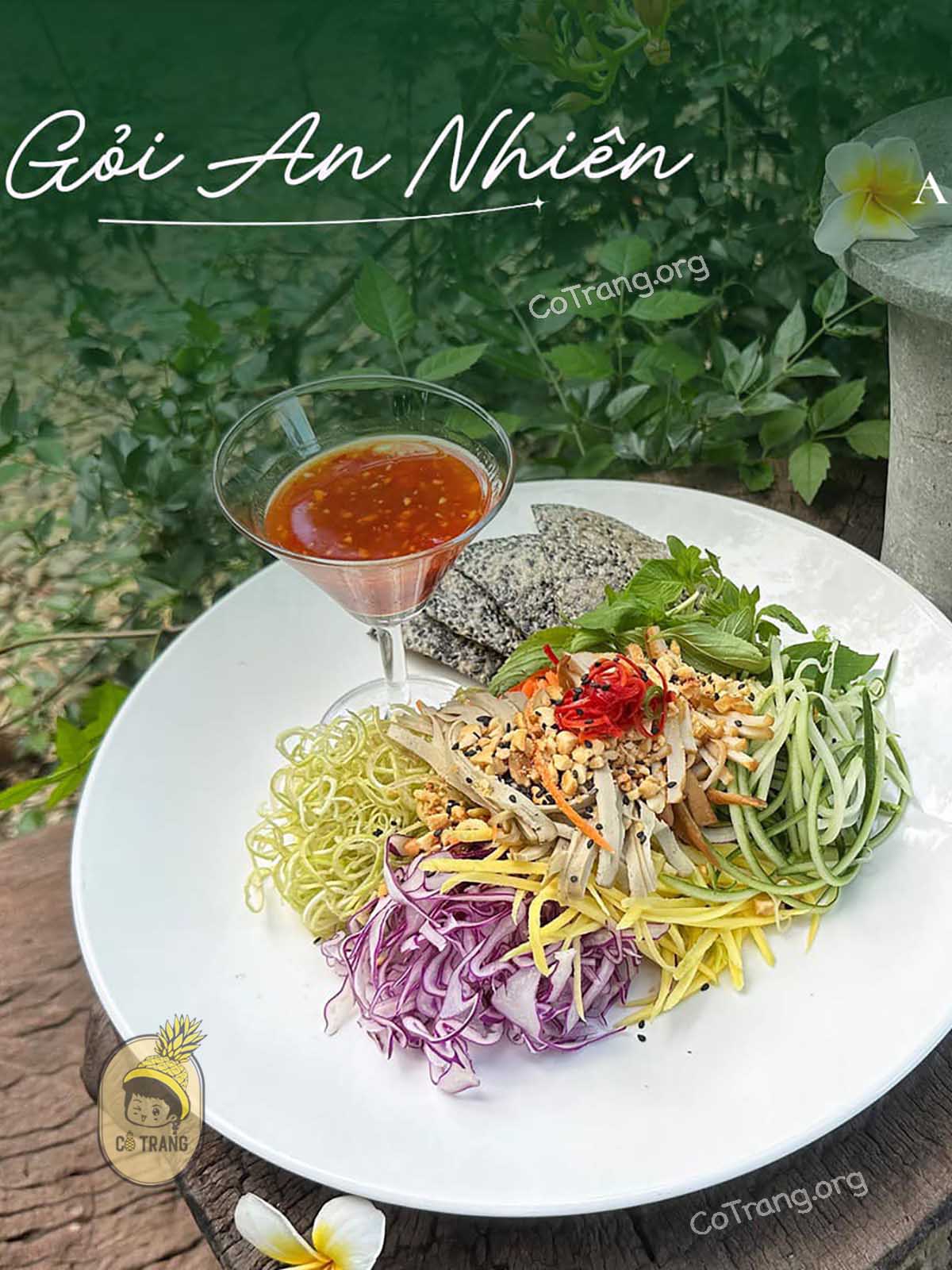 Không gian và các món ăn thực tế tại An Nhiên Garden Vegetarian Huế