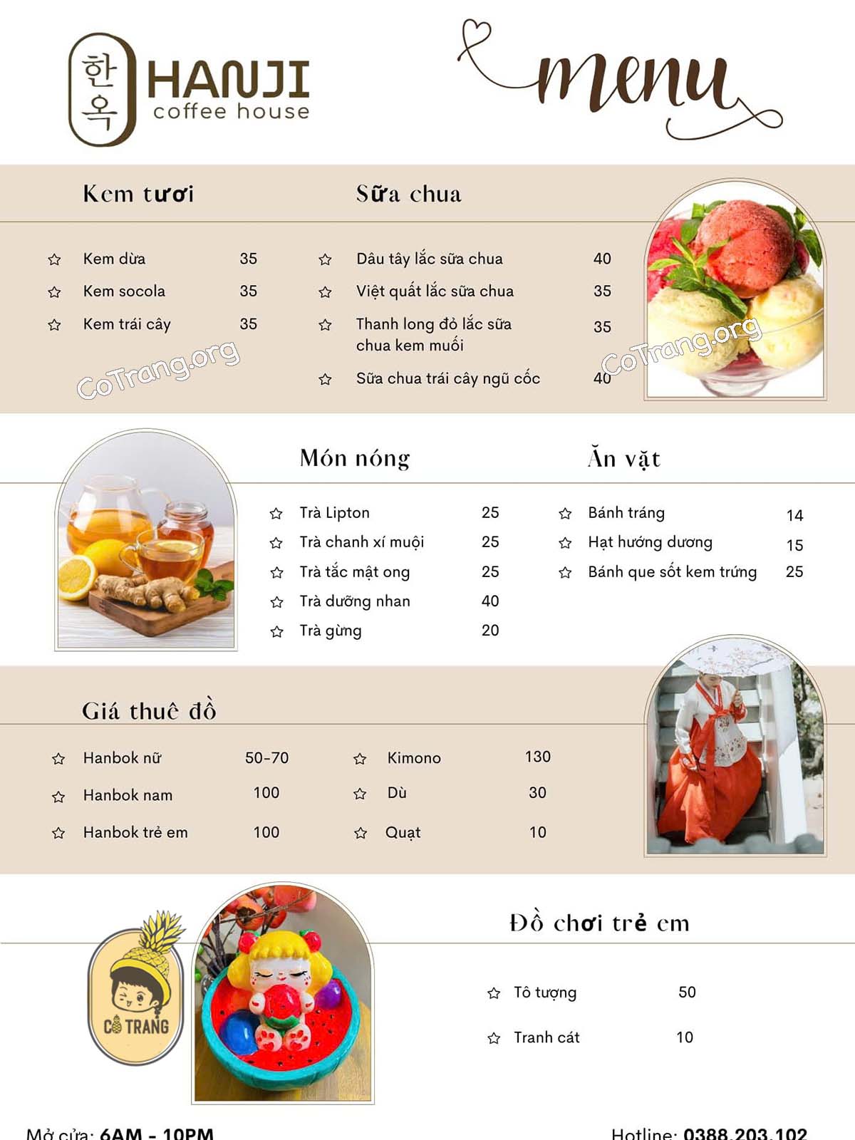 Menu Và Các Thức Uống Tại HANJI Coffee House - Quảng Ngãi