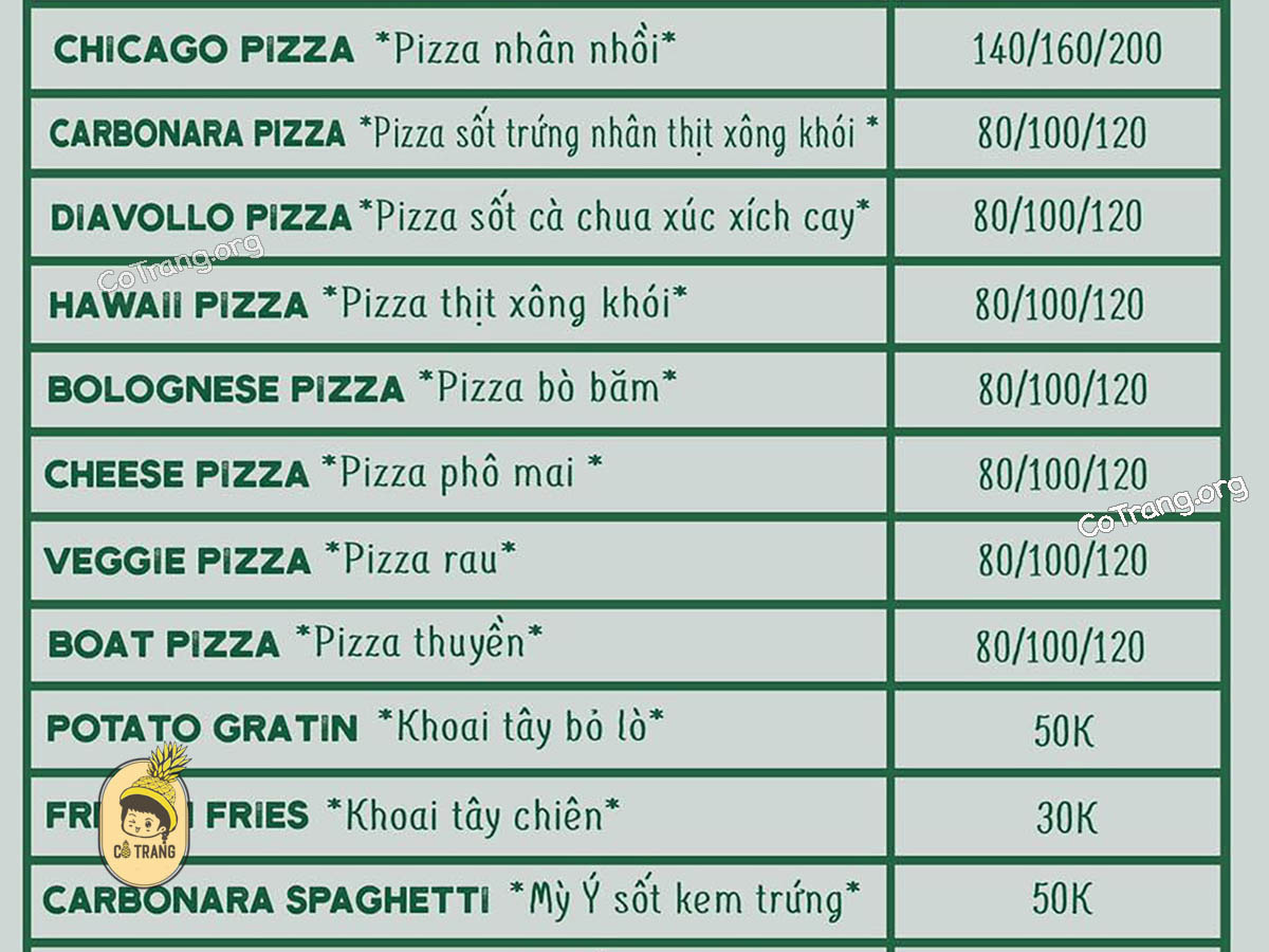 Menu Và Món Ăn Tại Oregano's Pizza, Đồng Hới