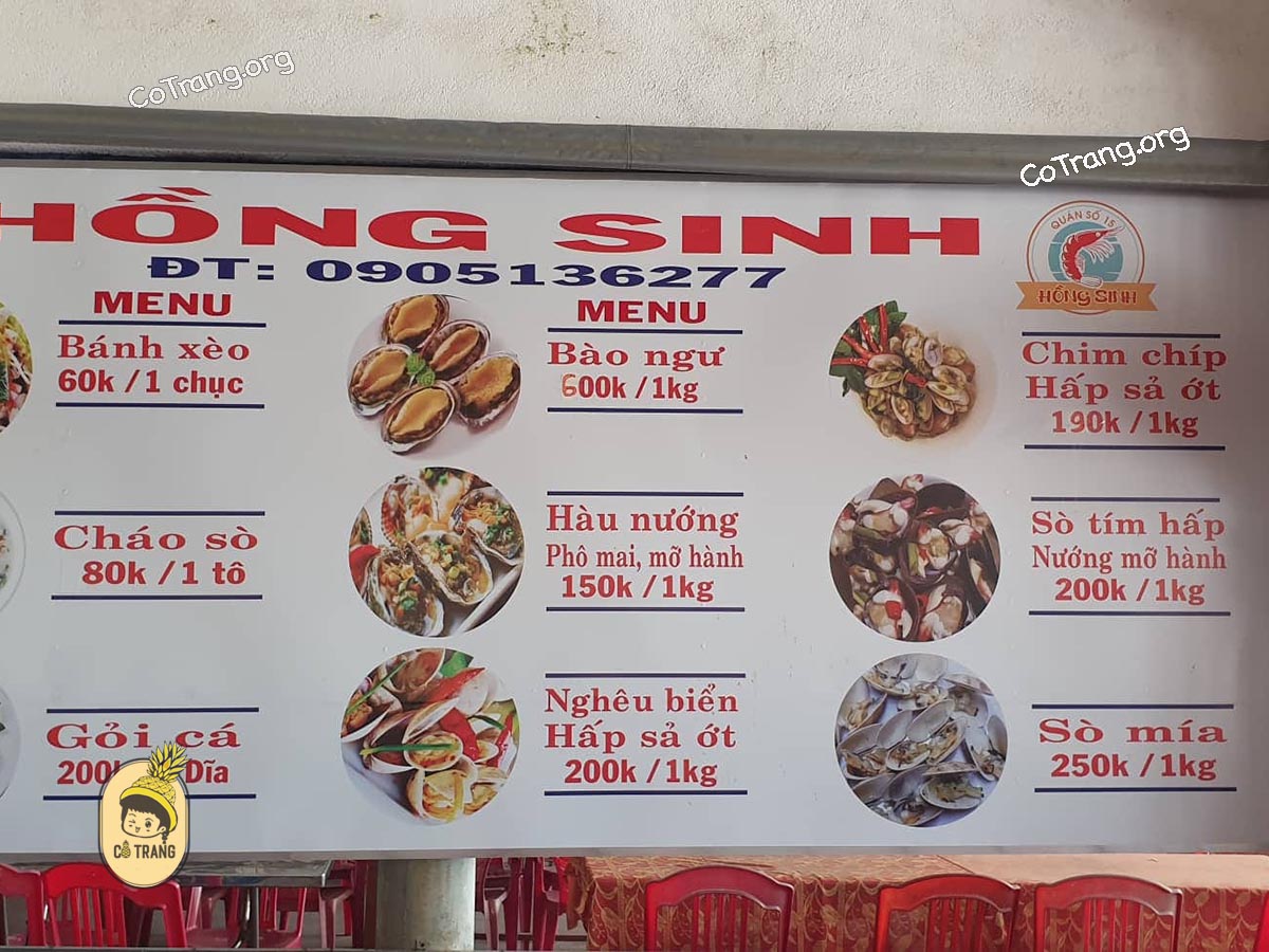 Menu Và Các Món Ăn Tại Hồng Sinh Quán - Quảng Ngãi