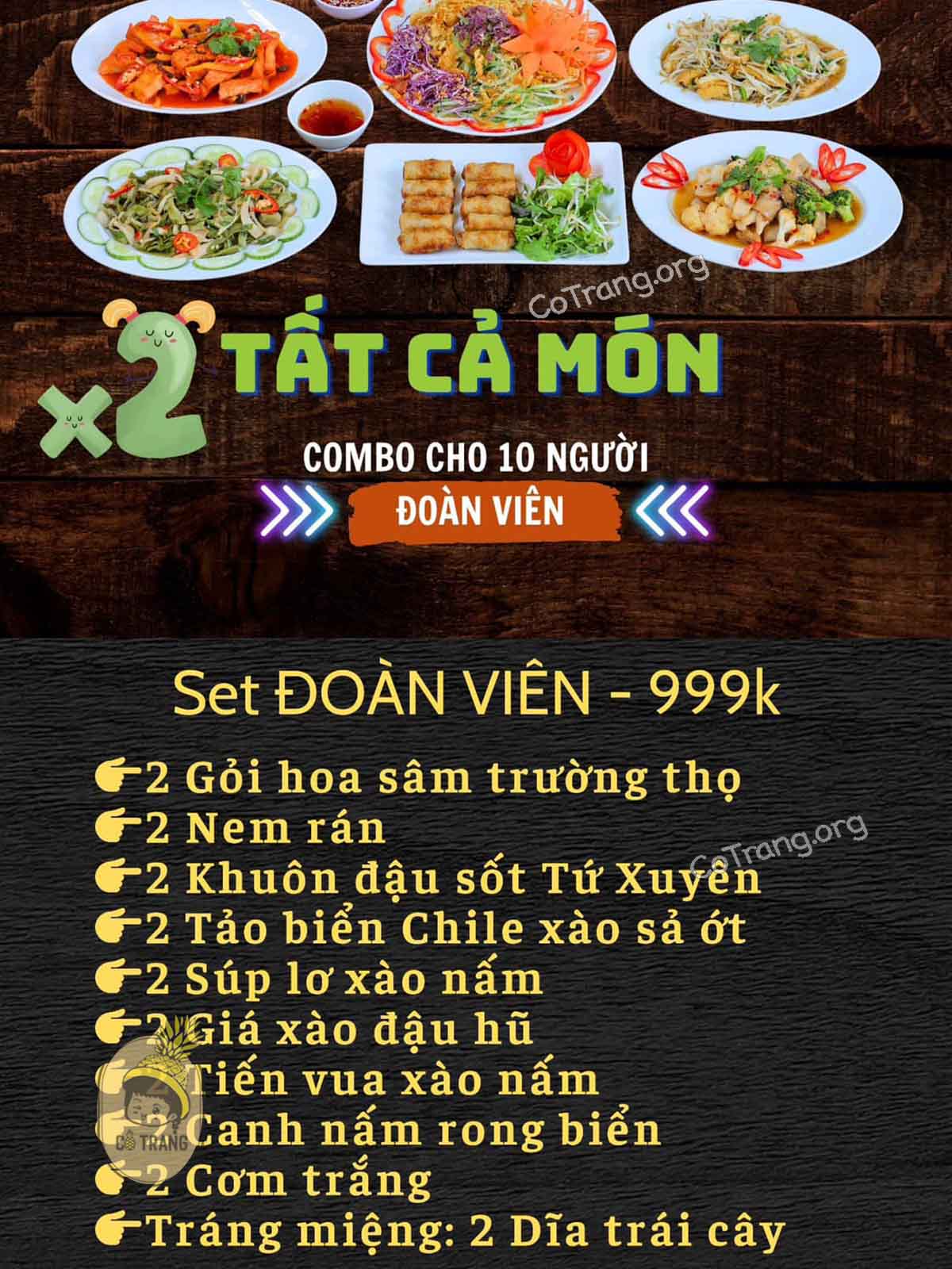 Menu tại Nhà Hàng Chay Hương Mai Huế