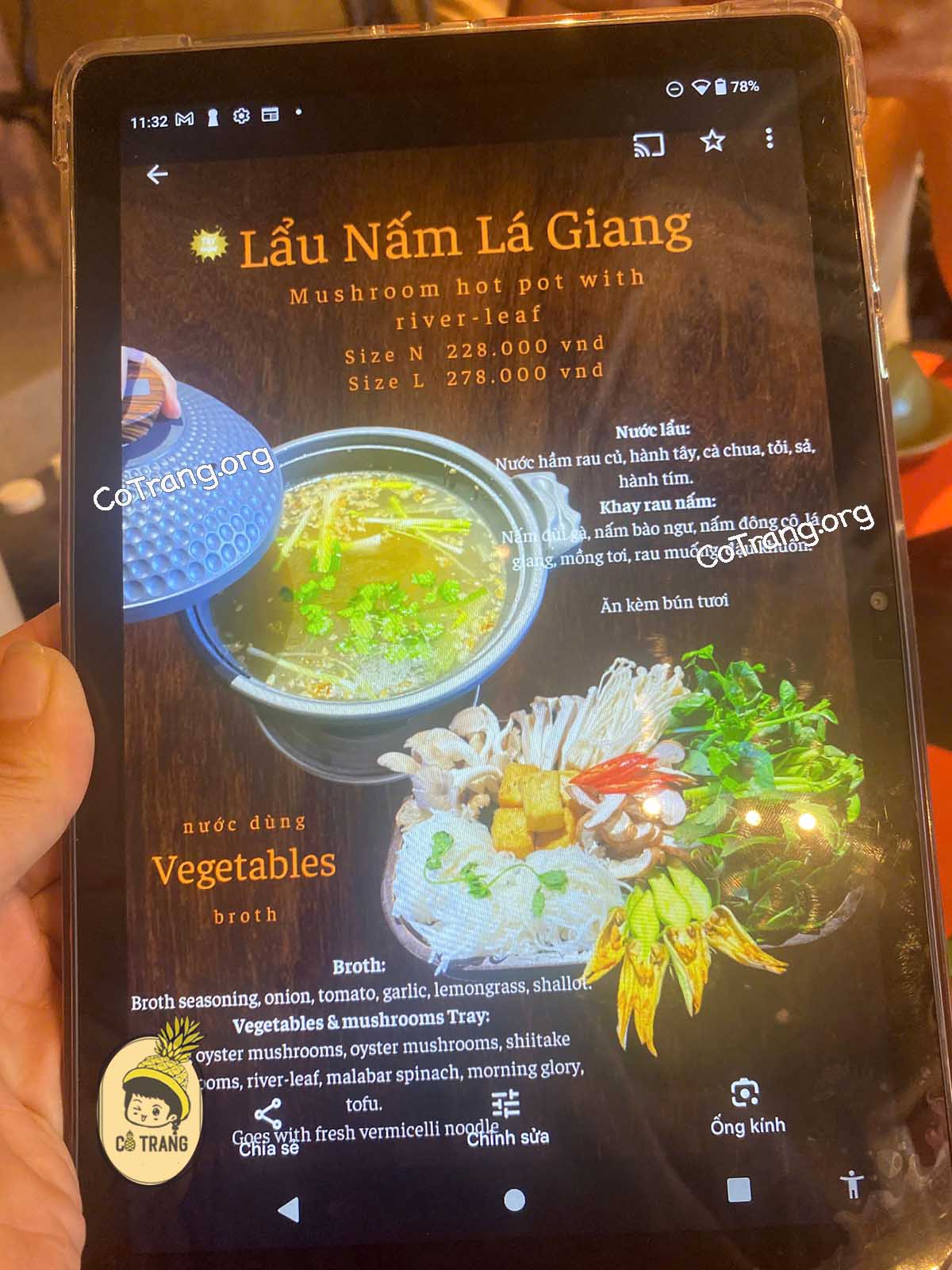 Menu Và Các Món Ăn Tại Maha Vegetariano, Đà Nẵng