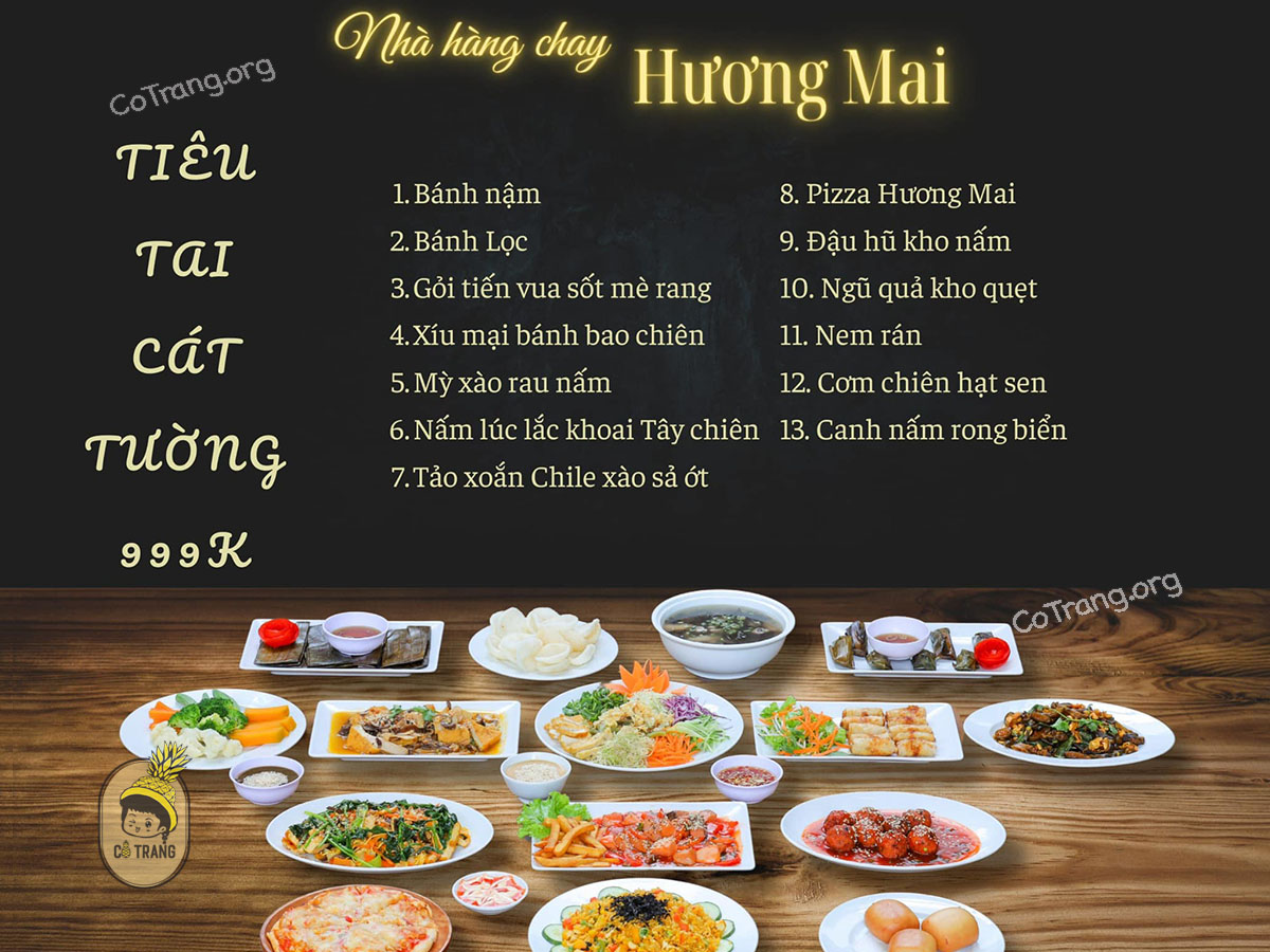 Menu tại Nhà Hàng Chay Hương Mai Huế