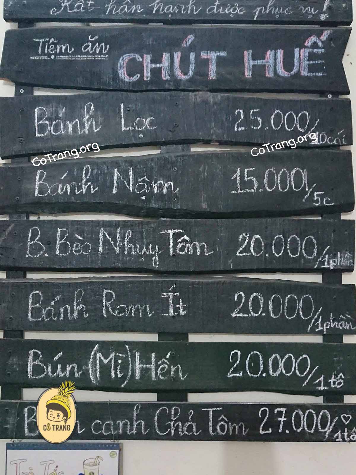 Menu Và Các Món Ăn Tại Chút Huế, Quảng Ngãi