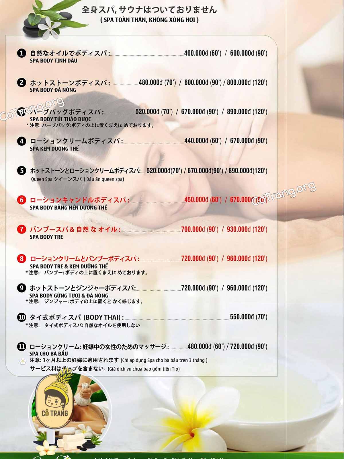 Bảng Giá Và Các Dịch Vụ Tại Queen Spa Đà Nẵng