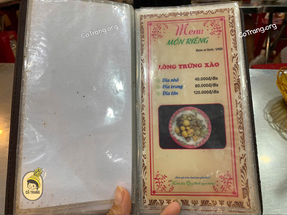 Menu Và Các Món Ăn Tại Cơm Gà Bà Buội - Hội An
