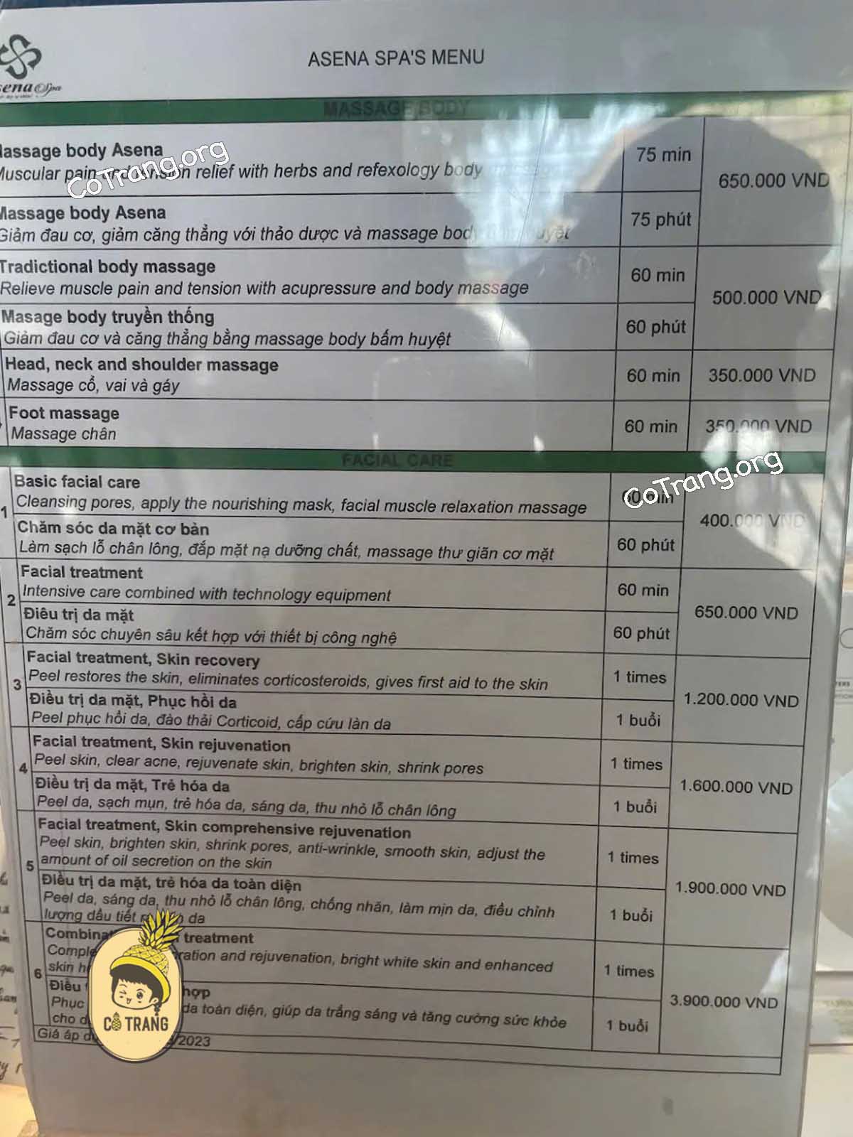 Không Gian Thực Tế Tại Asena Spa, Đồng Hới Quảng Bình