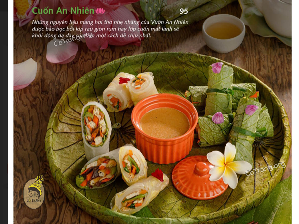 Menu các món ăn tại An Nhiên Garden Vegetarian Huế