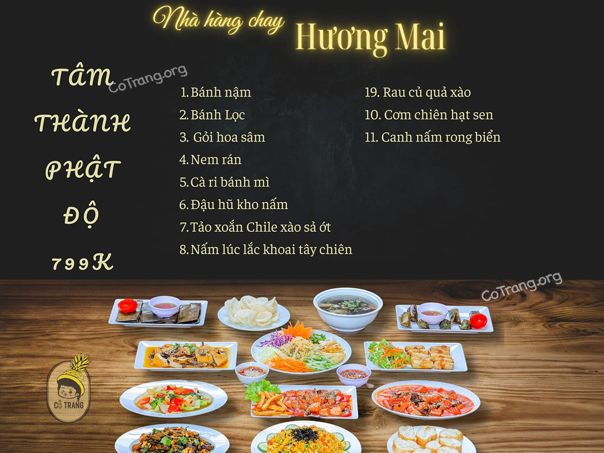 Menu tại Nhà Hàng Chay Hương Mai Huế