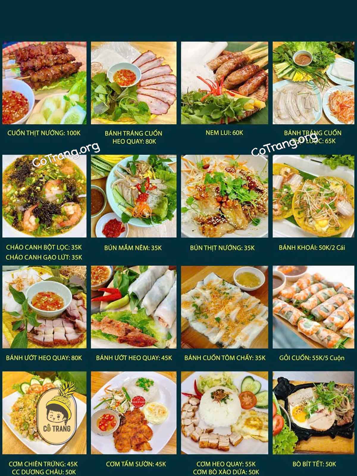 Menu Và Các Món Ăn Tại Nghệ Sỹ Quán, Đồng Hới