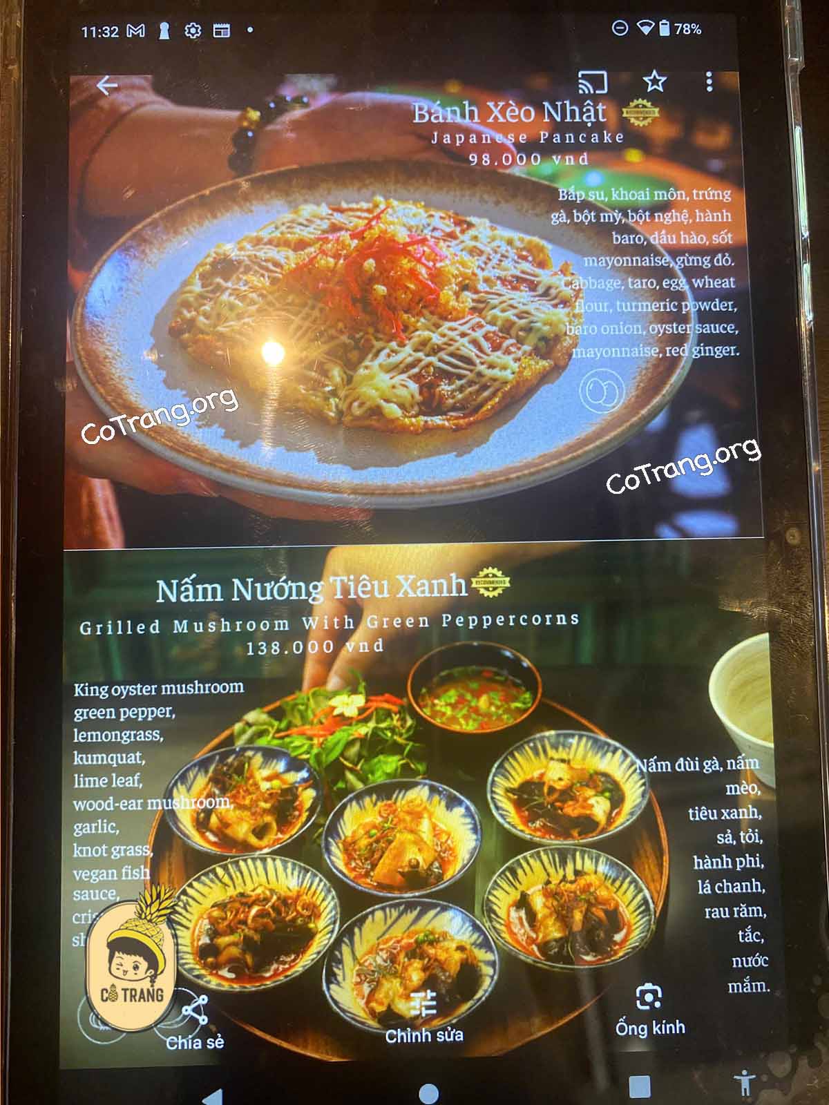 Menu Và Các Món Ăn Tại Maha Vegetariano, Đà Nẵng