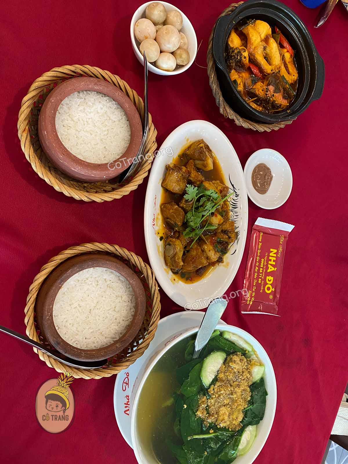 Menu thức ăn tại Cơm Niêu Nhà Đỏ Đà Nẵng
