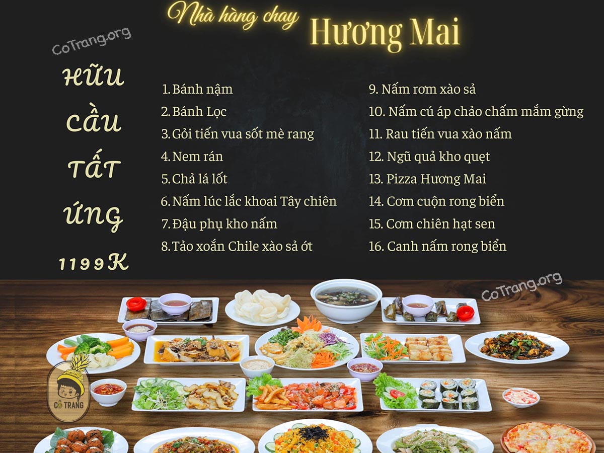 Menu tại Nhà Hàng Chay Hương Mai Huế