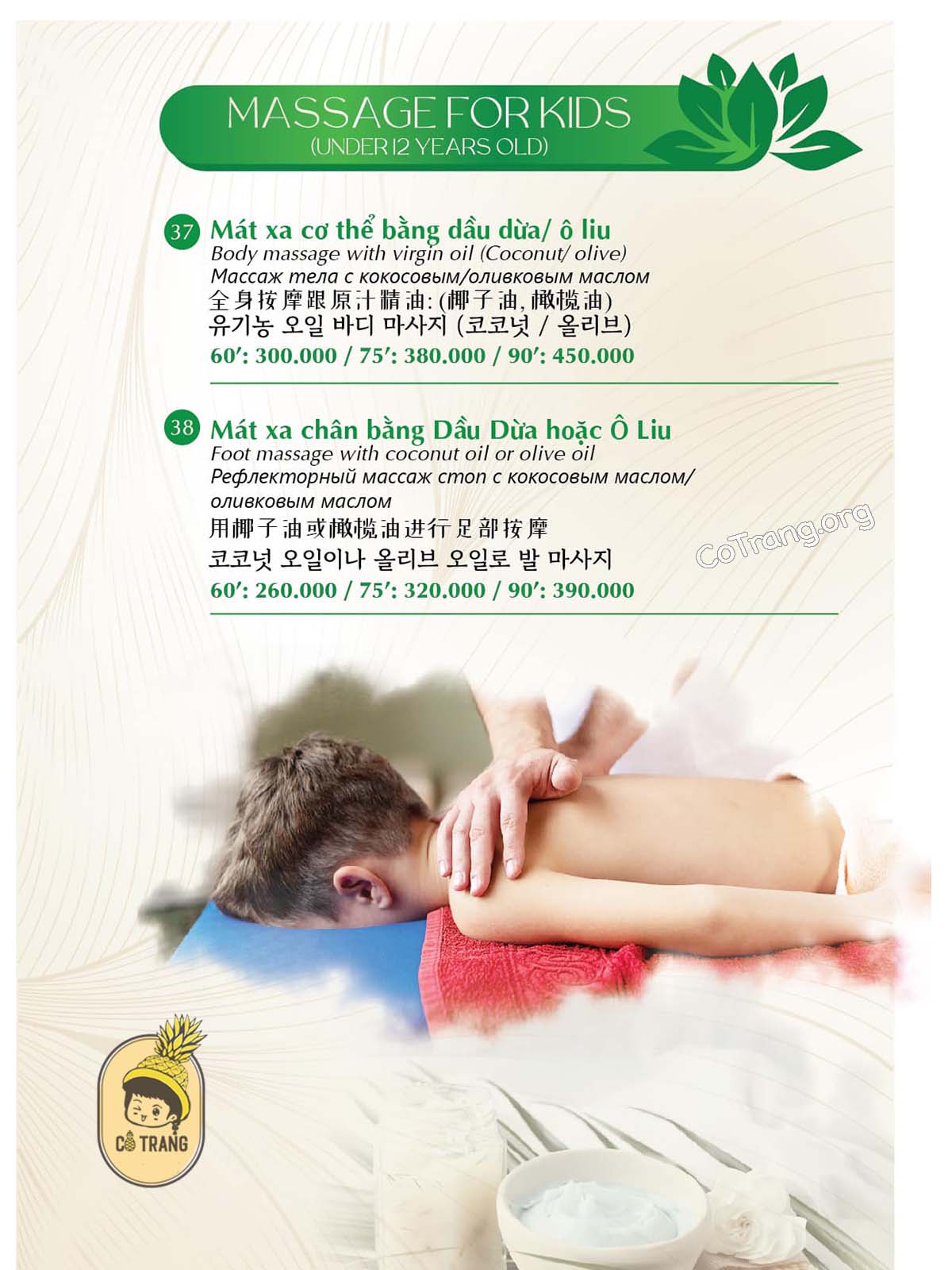 Bảng Giá Tại Onsi Spa Nha Trang