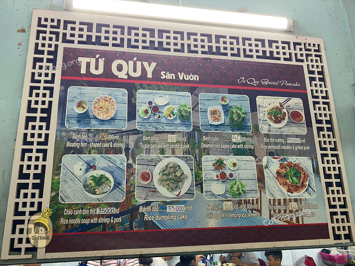 Không gian thực tế tại Bánh Khoái Tứ Quý - Đồng Hới