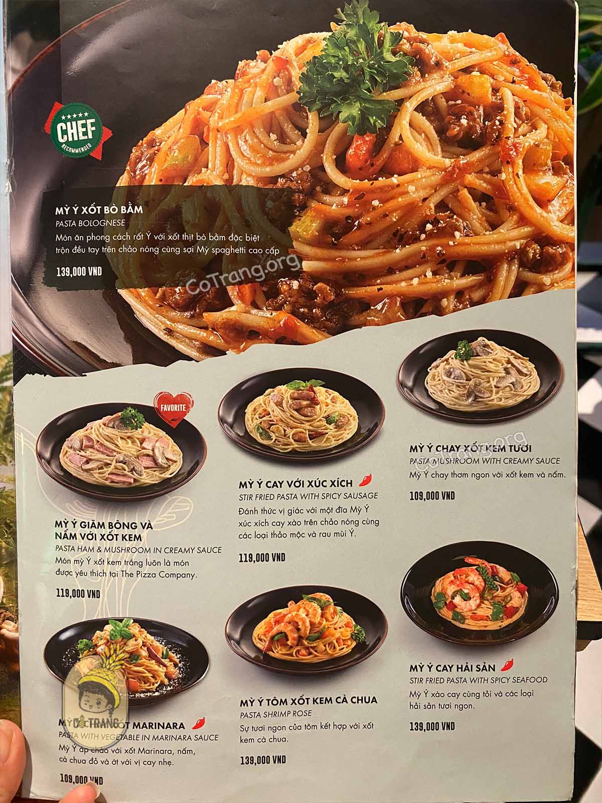 Menu tế tại The Pizza Company Nguyễn Văn Linh - Đà Nẵng