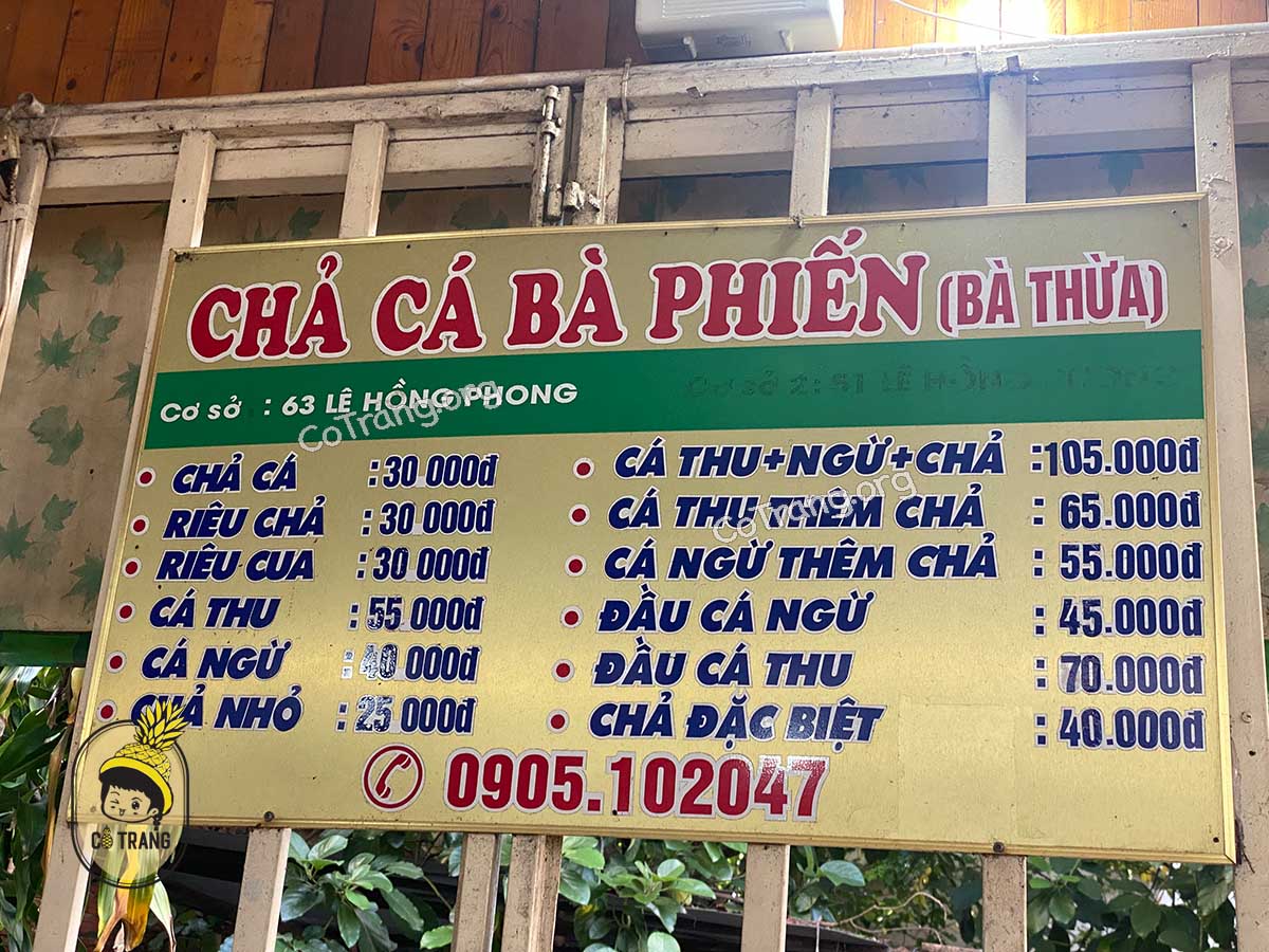 Một số quán Bún Chả Cá Đà Nẵng