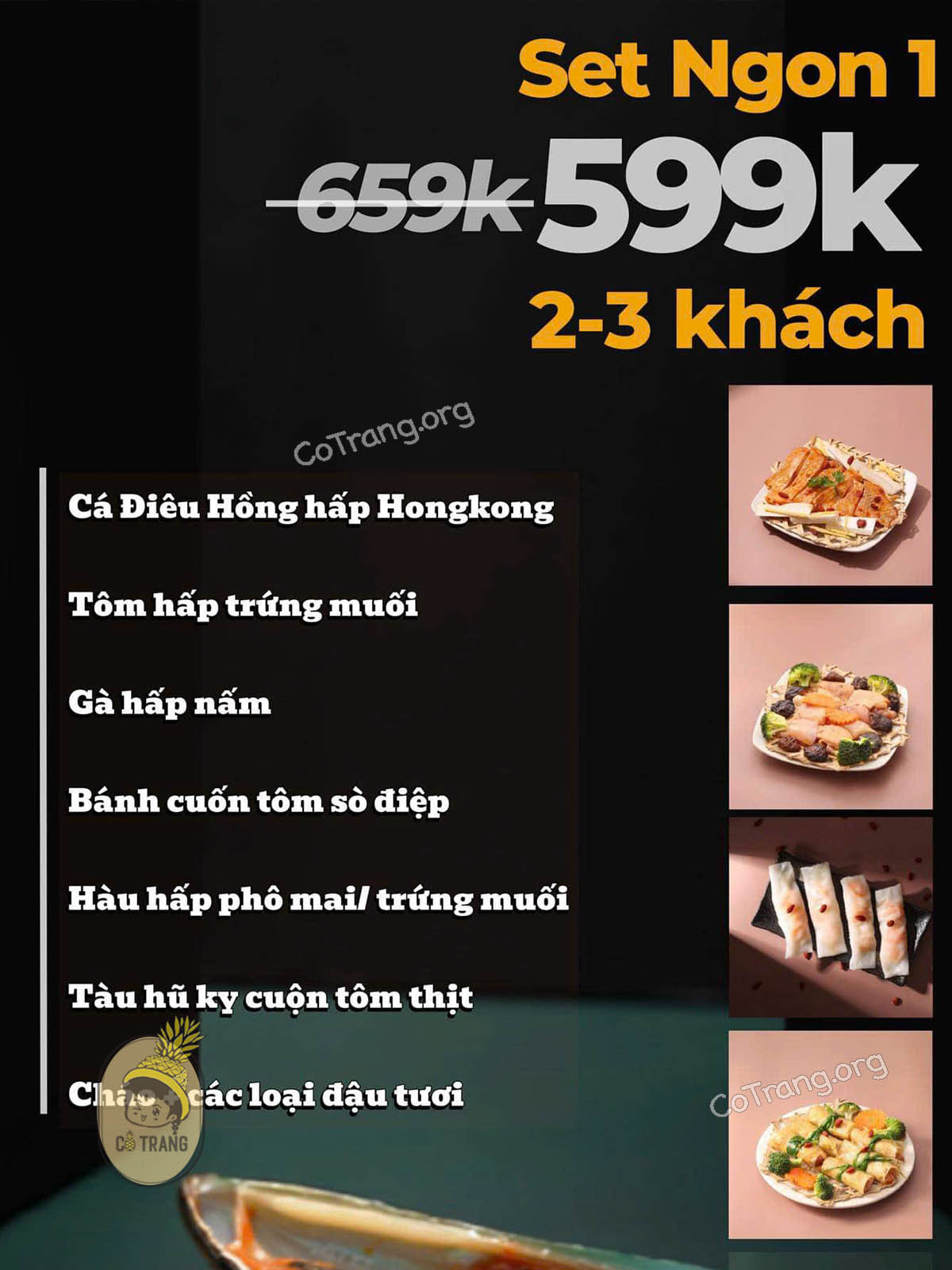 Menu thực đơn và món ăn thực tế tại BAO Ngon Nha Trang