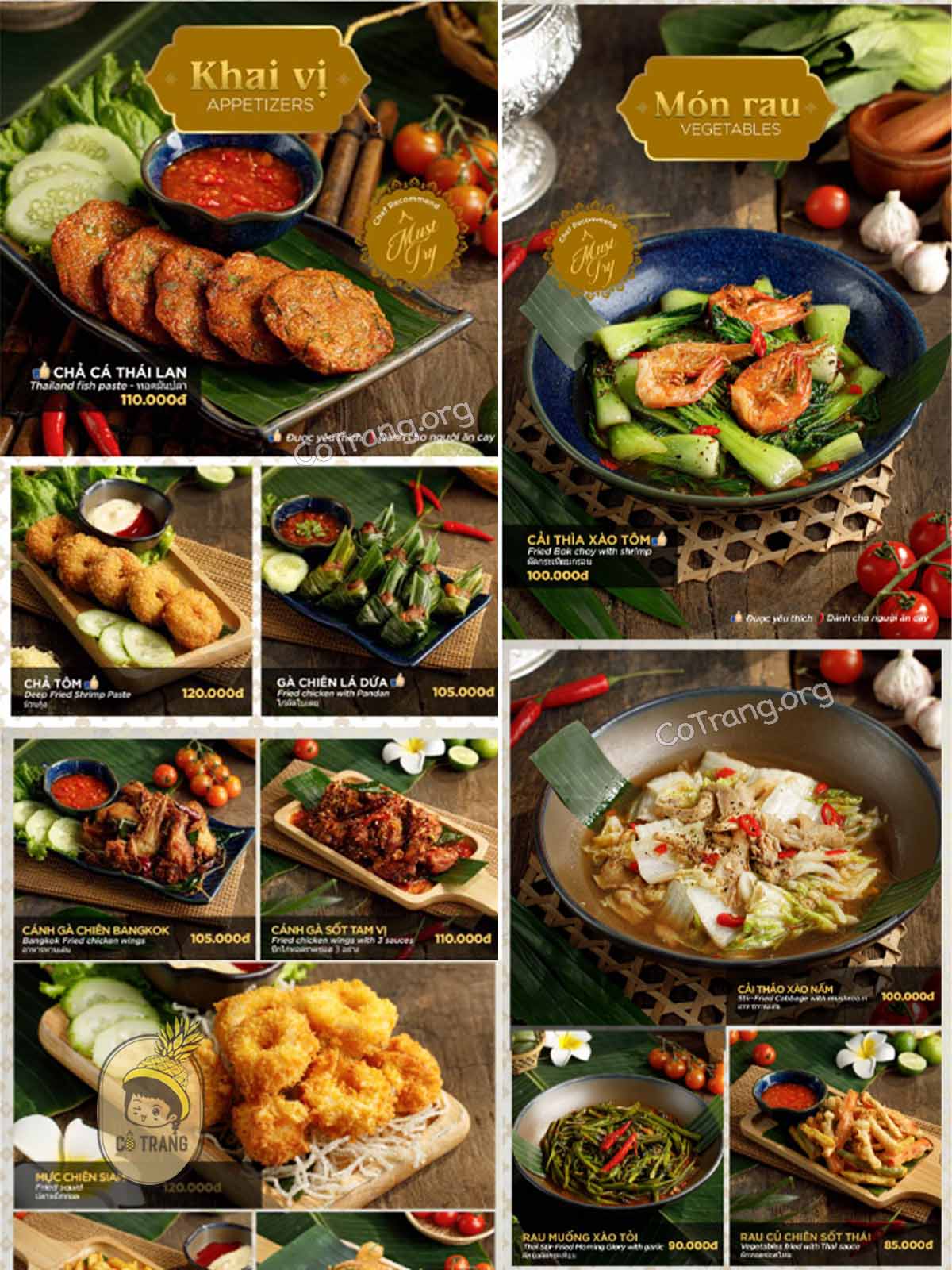 Menu tại The Thai Cuisine Đà Lạt