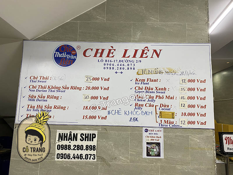 Hình ảnh thực tế Chè Thái Sầu Riêng Đà Nẵng