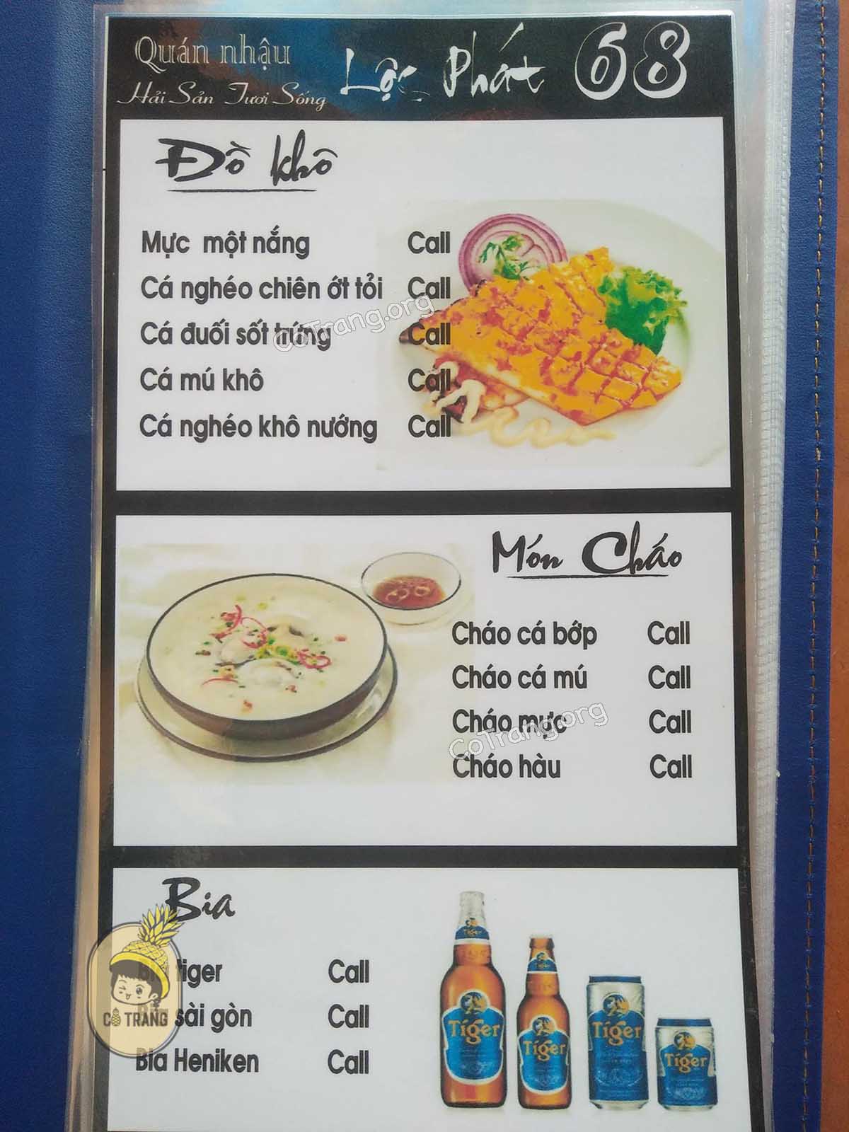 Mẹn thức ăn tại Lộc Quán 68 Phú Quý