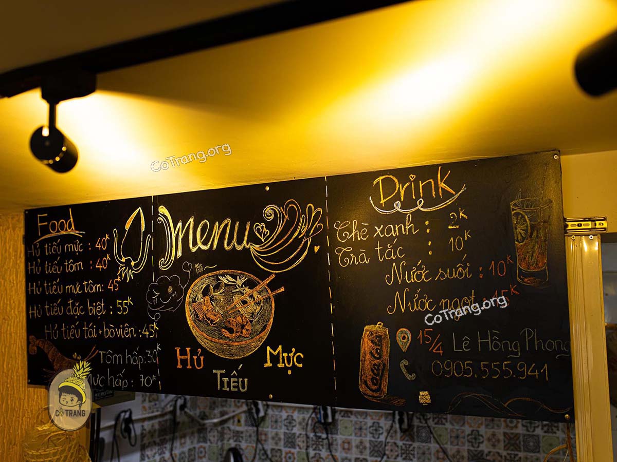 Menu thức ăn tại Hủ Tiếu Mực Thuận Thành Đà Nẵng