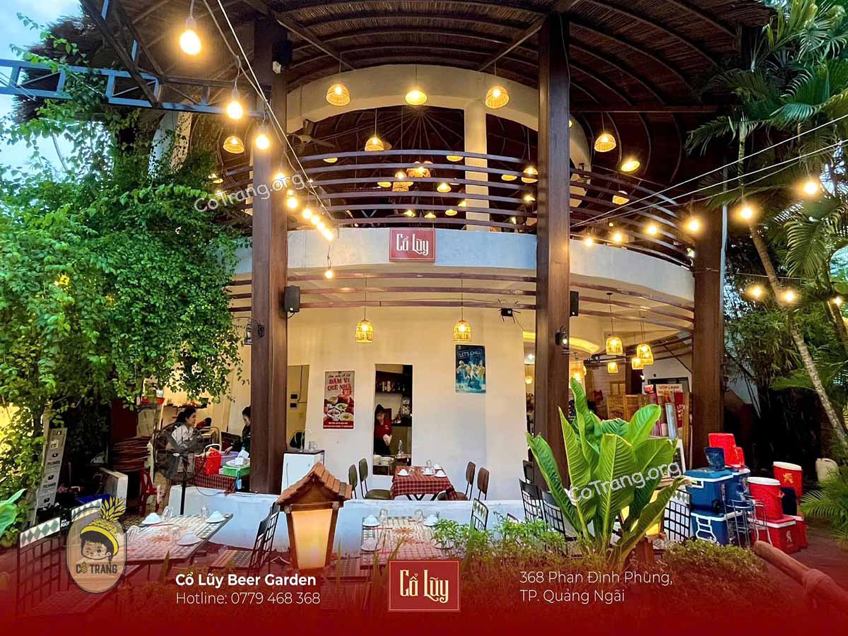 Cổ Lũy Beer Garden - Nhà hàng sân vườn đẹp tại Quảng Ngãi, menu, review