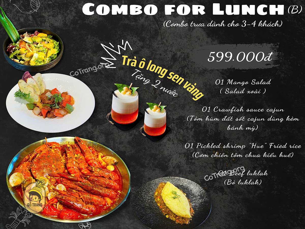 Menu thức ăn tại Gusto restaurant Quảng Ngãi