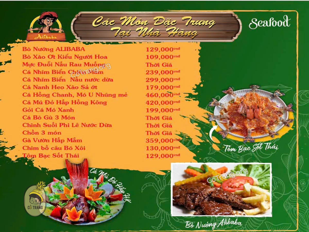 Menu và không gian tại Nhà Hàng Alibaba Quảng Ngãi