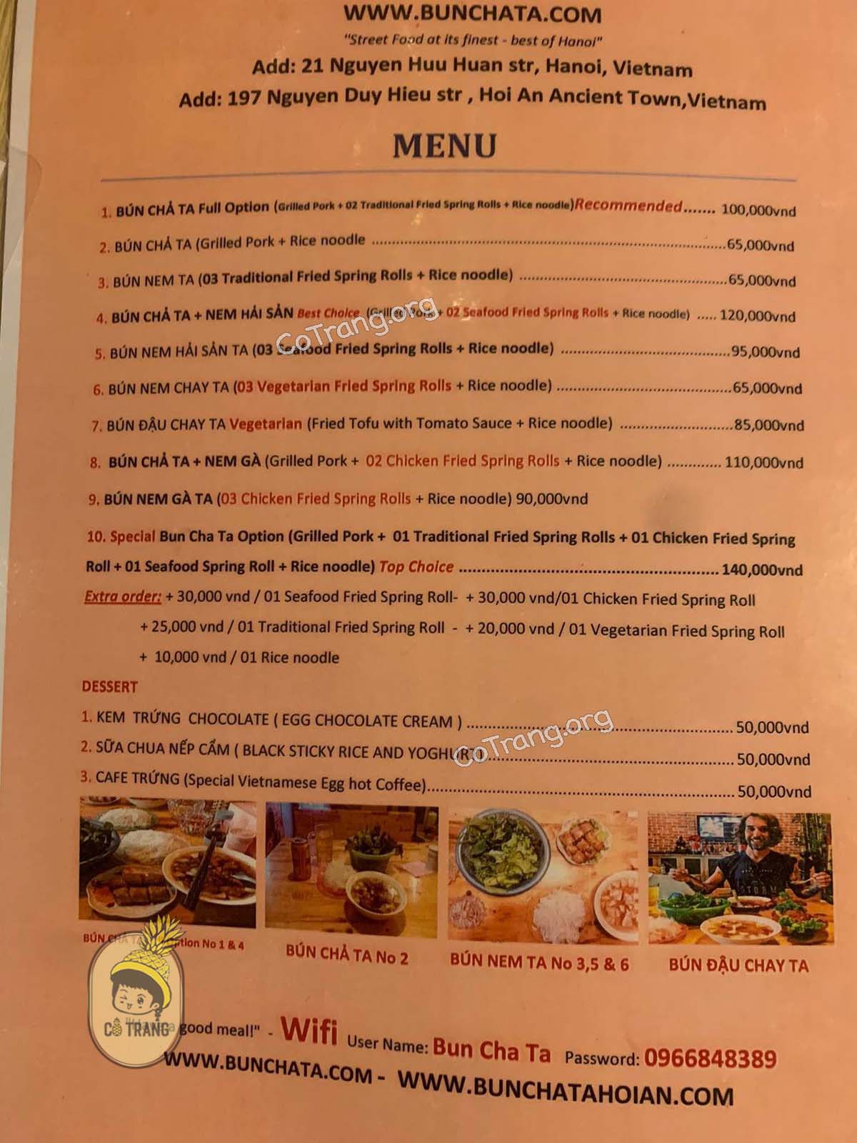 Không gian thực tế tại Bun Cha Ta Hội An