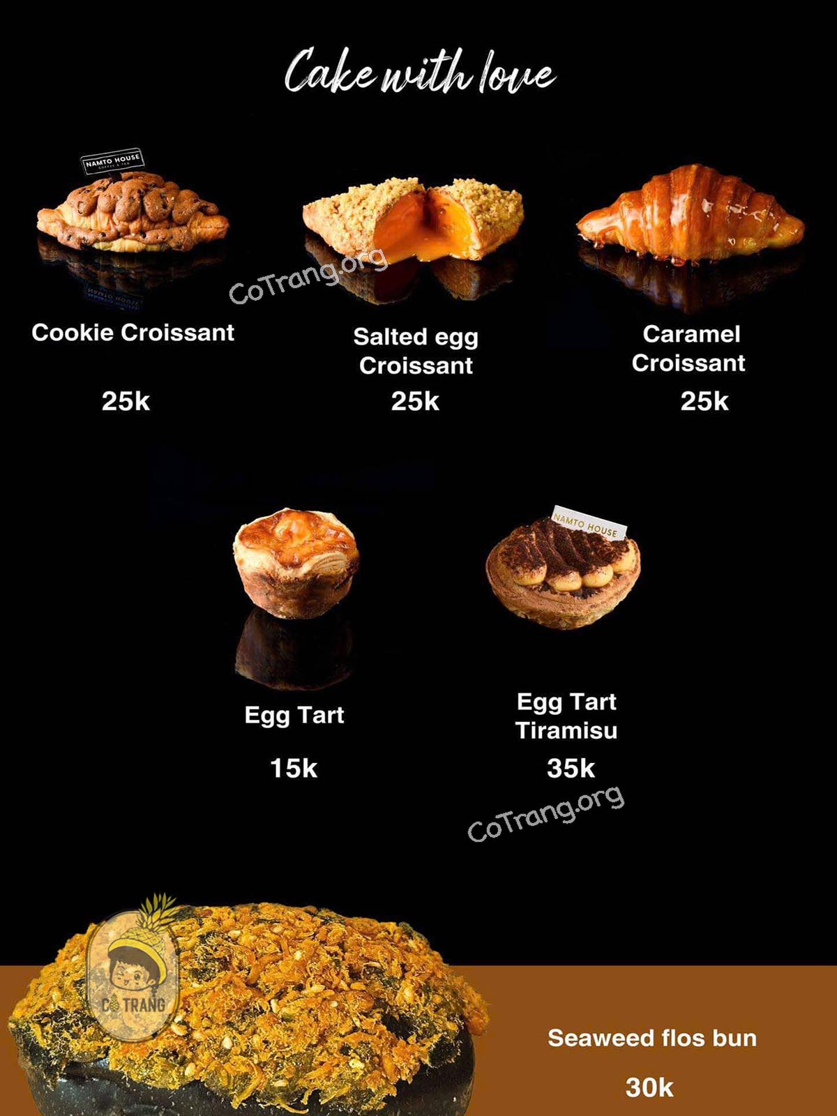Menu thức uống tại Namto House Quảng Ngãi